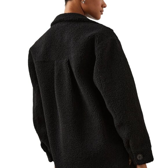 Rails Connie Button Front Black Teddy Womens Size Medium MRSP $348 - Picture 3 of 6